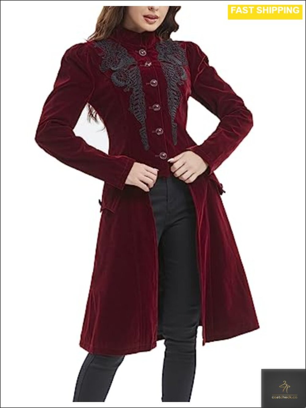 Velvet Victorian Steampunk Renaissance Jacket Gothic Frock Coat Women's